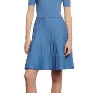 Sandro Flyn Bead Detail Fit & Flare Knit Dress